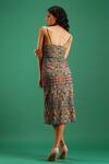 Shop_Nidhi Yasha_Green Viscose Floral Print Dress_at_Aza_Fashions