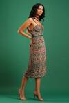 Nidhi Yasha_Green Viscose Floral Print Dress_Online_at_Aza_Fashions
