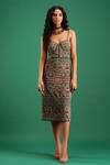 Buy_Nidhi Yasha_Green Viscose Floral Print Dress_Online_at_Aza_Fashions