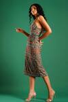 Shop_Nidhi Yasha_Green Viscose Floral Print Dress_Online_at_Aza_Fashions