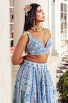 Buy Diyarajvvir Blue Tulle, Silk, Cotton Embroidery, Tassels, Mirrors Asymmetric Lehenga Set Online at Aza Fashions Buy_Diyarajvvir_Blue Tulle, Silk, Cotton Embroidery, Tassels, Mirrors Asymmetric Lehenga Set _Online_at_Aza_Fashions