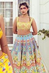 Diyarajvvir Blue Satin, Silk, Tassels, Mirrors, Geometric Print Lehenga Set Online at Aza Fashions Diyarajvvir_Blue Satin, Silk, Tassels, Mirrors, Geometric Print Lehenga Set _Online_at_Aza_Fashions