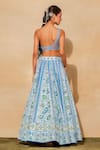 Buy Diyarajvvir Blue Tulle, Silk, Cotton Embroidery, Tassels, Mirrors Asymmetric Lehenga Set Buy_Diyarajvvir_Blue Tulle, Silk, Cotton Embroidery, Tassels, Mirrors Asymmetric Lehenga Set