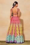 Buy_Diyarajvvir_Fuchsia Cotton, Silk, Linen Cut Work, Floral And Geometric Pattern Lehenga Set 