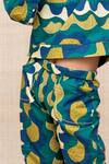 Shop_Miko Lolo_Green Organic Cotton Block Loopydo Trousers _Online_at_Aza_Fashions
