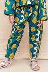 Miko Lolo_Green Organic Cotton Block Loopydo Trousers _at_Aza_Fashions