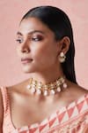 Buy_Anita Dongre_Gold Plated Rose Quartz Nibha Necklace_at_Aza_Fashions