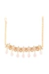 Shop_Anita Dongre_Gold Plated Rose Quartz Nibha Necklace_at_Aza_Fashions