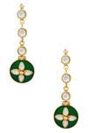 Buy_Anita Dongre_Gold Plated Architecture Inspired Dangler Earrings_at_Aza_Fashions