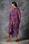 Shop_Saundh_Purple Viscose Georgette Printed And Embroidered Marine Plant Darkha Kaftan_at_Aza_Fashions