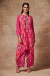 Buy_Saundh_Pink Bemberg Crepe Darkha Printed Kurta And Palazzo Set _at_Aza_Fashions