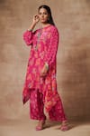 Saundh_Pink Bemberg Crepe Darkha Printed Kurta And Palazzo Set _Online_at_Aza_Fashions