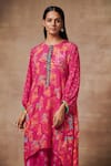 Buy_Saundh_Pink Bemberg Crepe Darkha Printed Kurta And Palazzo Set _Online_at_Aza_Fashions