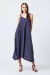 Doodlage_Blue Upcycled Cotton Slip Dress_Online_at_Aza_Fashions