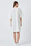 Shop_Doodlage_White Upcycled Cotton Round Pintuck Tunic _at_Aza_Fashions