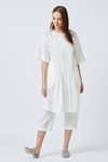 Buy_Doodlage_White Upcycled Cotton Jean Tunic _at_Aza_Fashions