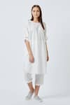 Buy_Doodlage_White Upcylced Cotton Round Amy Upcycled Tunic _at_Aza_Fashions