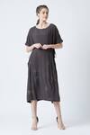 Shop Doodlage Grey Huda Upcycled Rayon Crepe Kaftan Dress Online at Aza Fashions Shop_Doodlage_Grey Huda Upcycled Rayon Crepe Kaftan Dress_Online_at_Aza_Fashions