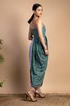 Doodlage_Green Upcycled Cotton Diane Cowl Draped Dress_Online_at_Aza_Fashions