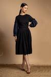 Buy_Doodlage_Black Upcycled Cotton Sophia Midi Dress_at_Aza_Fashions