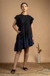 Buy_Doodlage_Black Upcycled Cotton Laurie Ruffle Sleeves Dress_at_Aza_Fashions