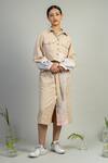 Buy_Doodlage_Beige Upcycled Cotton Janet Shirt Dress_Online_at_Aza_Fashions