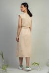 Shop_Doodlage_Beige Upcycled Cotton Janet Shirt Dress_at_Aza_Fashions