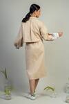 Shop_Doodlage_Beige Upcycled Cotton Janet Cropped Jacket_at_Aza_Fashions