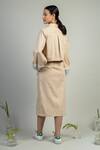 Doodlage_Beige Upcycled Cotton Janet Cropped Jacket_Online_at_Aza_Fashions