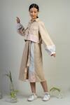 Buy_Doodlage_Beige Upcycled Cotton Janet Cropped Jacket_Online_at_Aza_Fashions