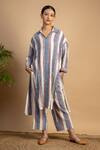 Buy_Doodlage_Multi Color Upcycled Cotton Blake Stripe Pattern Tunic_at_Aza_Fashions
