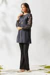 Buy_Devyani Mehrotra_Black Chanderi Round Tunic _Online_at_Aza_Fashions