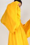 Buy Deme By Gabriella Yellow Crepe Silk Off Shoulder Dress Online at Aza Fashions Buy_Deme By Gabriella_Yellow Crepe Silk Off Shoulder Dress _Online_at_Aza_Fashions