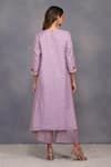 Shop_Devyani Mehrotra_Purple Chanderi Tissue Embroidery Round Asymmetrical Tunic And Pant _at_Aza_Fashions