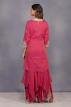 Shop_Devyani Mehrotra_Pink Tissue Chanderi Embroidery Boat Asymmetrical Gharara And Tunic  _at_Aza_Fashions