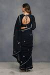 Shop_Devyani Mehrotra_Black Chanderi Embroidered Saree_at_Aza_Fashions
