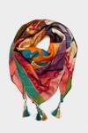 Buy Devyani Mehrotra Multi Color Floral Print Tassel Scarf at Aza Fashions Buy_Devyani Mehrotra_Multi Color Floral Print Tassel Scarf_at_Aza_Fashions