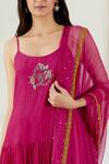 Devyani Mehrotra_Pink Kurta Chanderi Lining Viscose Pant Glazed Embroidered And Gharara Set _at_Aza_Fashions