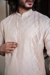 Shop_Darshika Menswear_White Cotton Silk Embroidered Kurta And Pant Set _at_Aza_Fashions