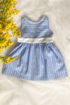 Buy_Taramira_Blue Cotton Blend Striped Pattern Round Neck Dress _at_Aza_Fashions