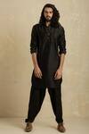 Buy Charkhee Black Chanderi Pathani Set at Aza Fashions Buy_Charkhee_Black Chanderi Pathani Set _at_Aza_Fashions