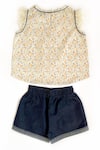 Shop_Taramira_Blue Cotton Printed Top And Shorts Set _at_Aza_Fashions