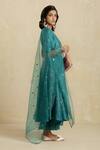 Buy_Charkhee_Green Kurta Chanderi Lining  Cotton Palazzos Embroidered Anarkali Set _Online_at_Aza_Fashions