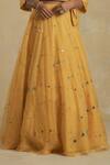 Charkhee_Yellow Lehenga Organza Lining Cotton Blouse Chanderi And Set  _at_Aza_Fashions