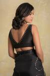 Charkhee_Black Organza Embroidered Saree With Blouse_at_Aza_Fashions