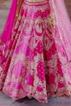 Shop_Payal & Zinal_Pink Net Gajji Silk Embroidered Lehenga Set_Online_at_Aza_Fashions
