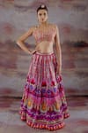 Buy_Payal & Zinal_Multi Color Satin Embroidered Lehenga Set_at_Aza_Fashions