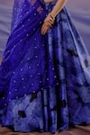 Buy_Payal & Zinal_Blue Thick Satin Embroidered Cloud V Neck Print Lehenga Set _Online_at_Aza_Fashions