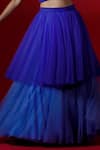 Buy Blue Net Straight Layered Lehenga Set For Women by Payal & Zinal ...