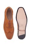 Shop Domani Brown Plain Handcrafted Brogue Shoes at Aza Fashions Shop_Domani_Brown Plain Handcrafted Brogue Shoes _at_Aza_Fashions